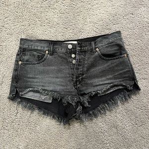 free people grey washed denim shorts